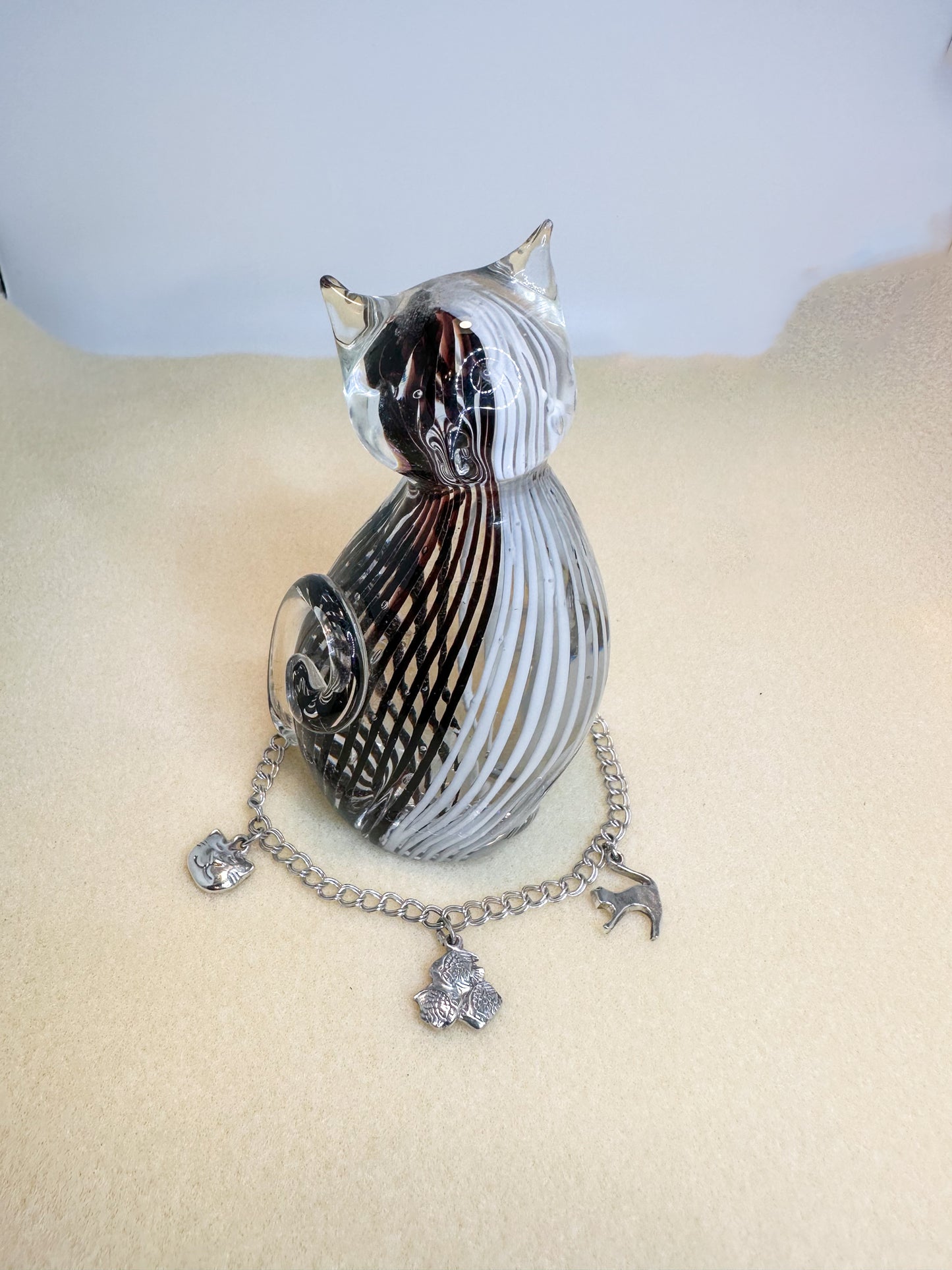 Gone Fishing Sterling Silver Charm Bracelet cat charms