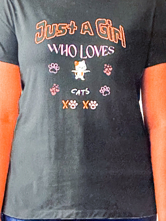 T Shirt Just A Girl Who Loves Cats